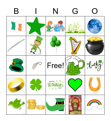 St. Patrick's Day Bingo Card