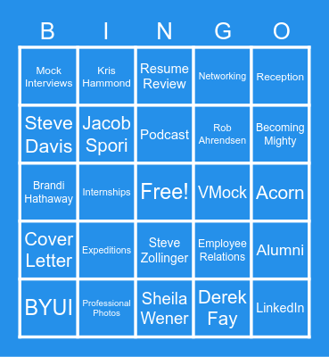 Career Center Bingo! Bingo Card