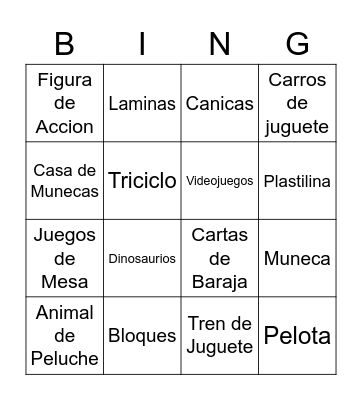 Spanish Bingo Card
