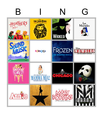 maJOsties MUSICAL BINGO Card