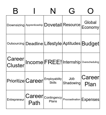Intro. to FCS Bingo Card