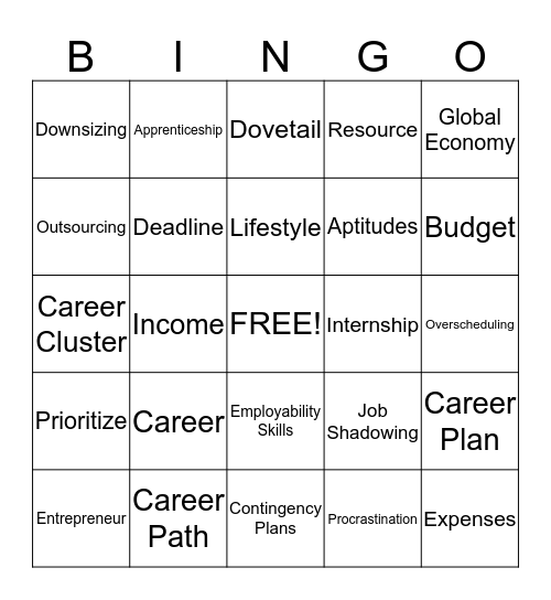 Intro. to FCS Bingo Card