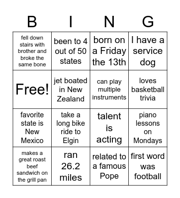 Flock BINGO Card