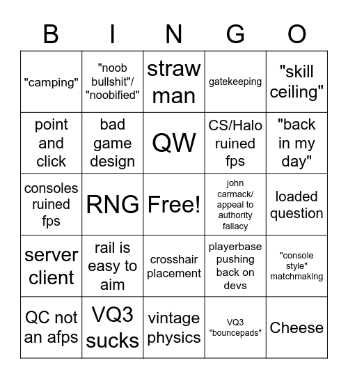 Slackaholic Bingo Card