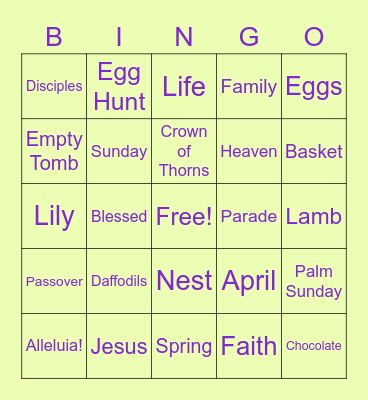 EASTER BINGO Card