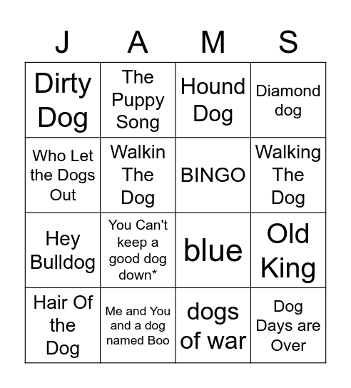 doggy Bingo Card
