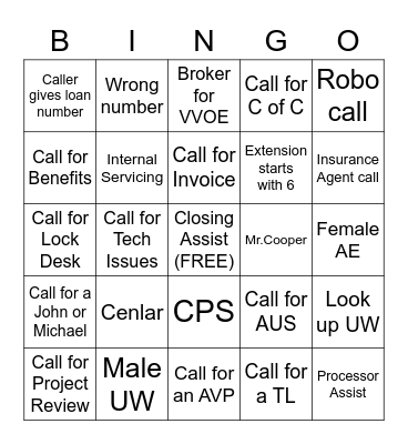 WA Power Hour Bingo Card