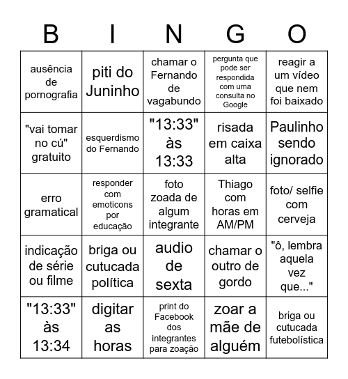 Bingo Semanal cs_rolandia Bingo Card