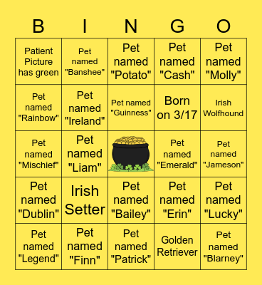 CSC St Patrick's Day BINGO 2021 Bingo Card