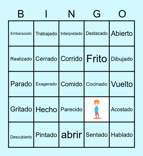 Participles In Spanish Bingo Card