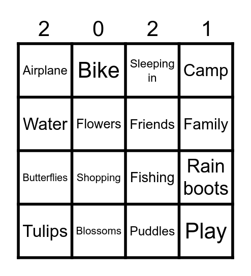 SPRING BREAK Bingo Card