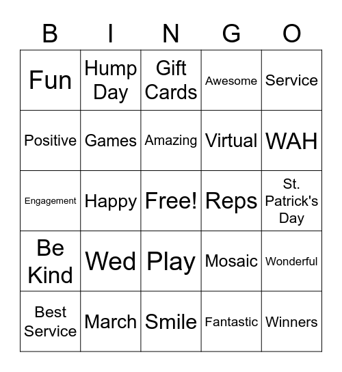 It Is Time To Bingo Card