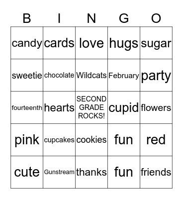 Valentine's Day Bingo Card