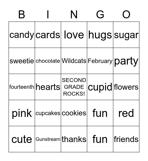 Valentine's Day Bingo Card