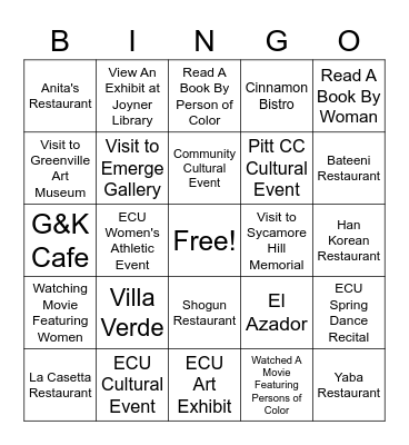 JLG D&I Community Bingo Card