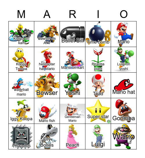 MARIO Bingo Card