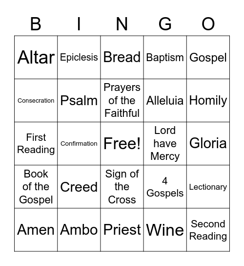 Catch the Spirit Bingo Card