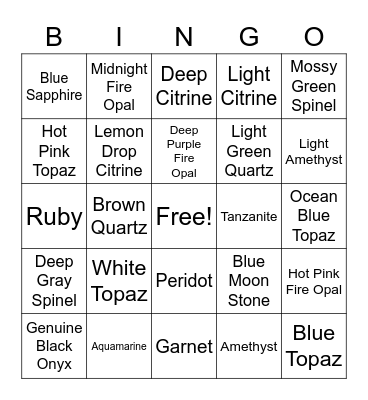 Bomb Party Bingo Card