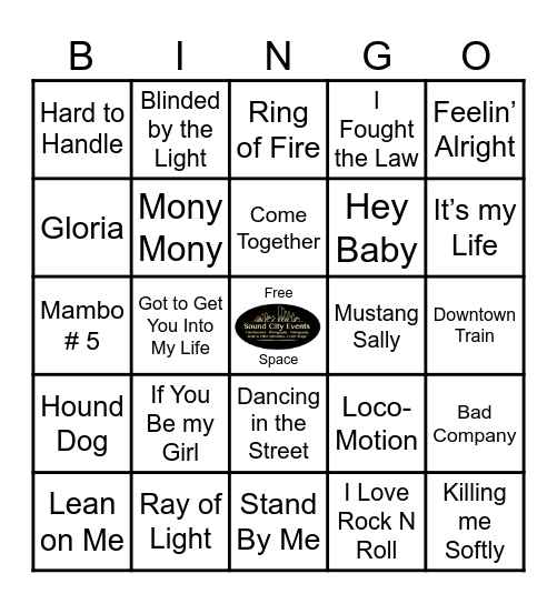 The Stones Awesome Covers Bingo! Bingo Card