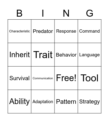 Animal Intelligence Bingo Part 2 Bingo Card