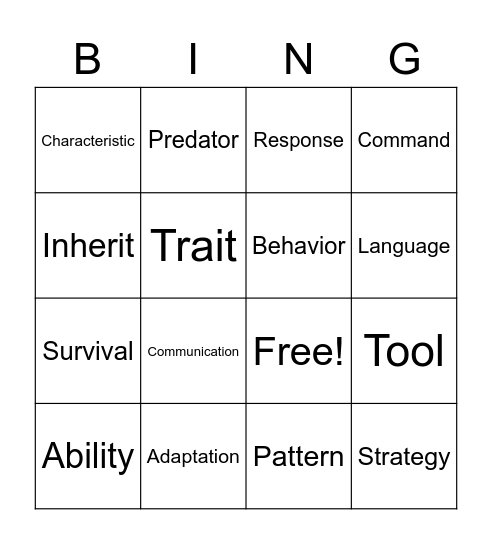 Animal Intelligence Bingo Part 2 Bingo Card