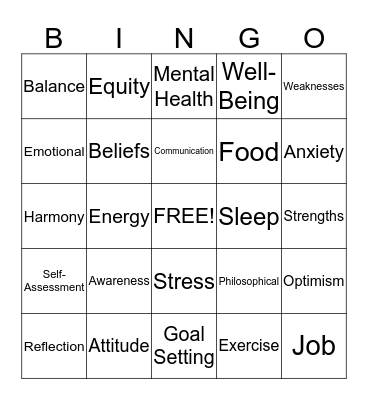 Balanced Bingo Card