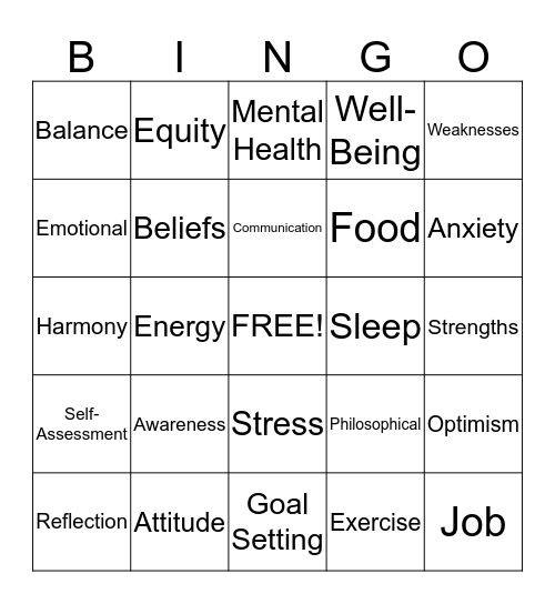 Balanced Bingo Card