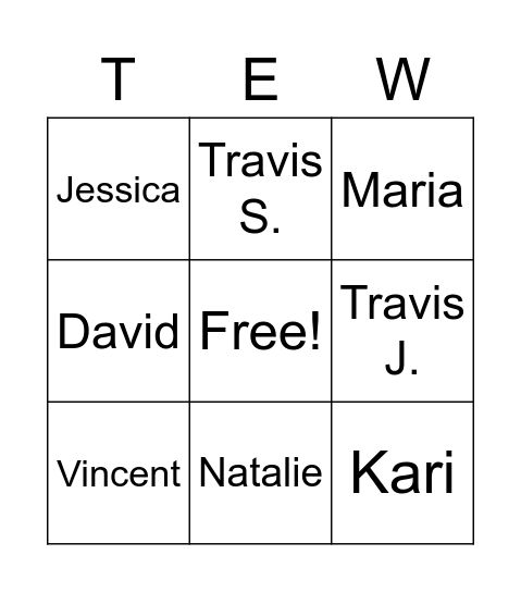 The Electric Way Bingo Card