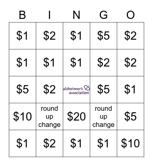 Alzheimer's Association Campaign Bingo Card