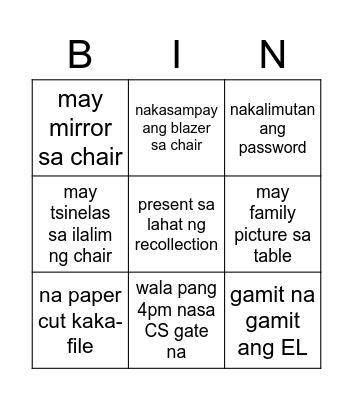 Bingo Card