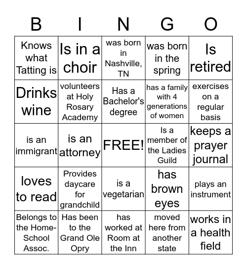 In Celebration of Women Bingo Card