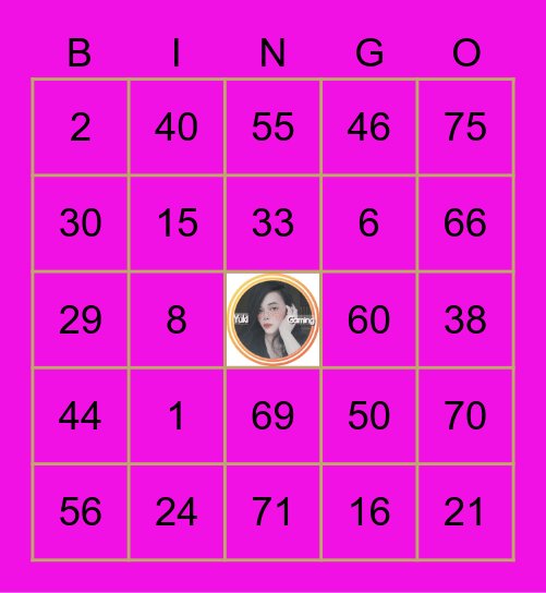 Yuki  Gaming Poll Card Bingo Card