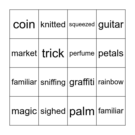Last Stop Market Street Bingo Card