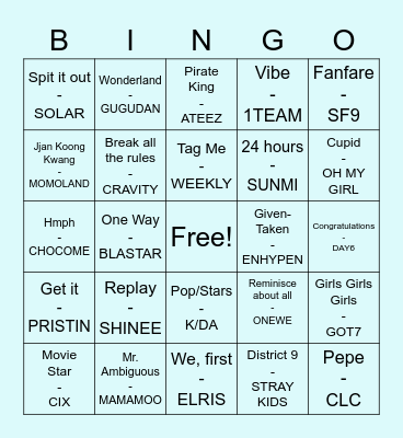 YEOGICHACHA Bingo Card
