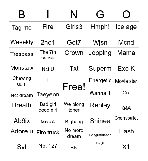 Ziera983 Bingo Card