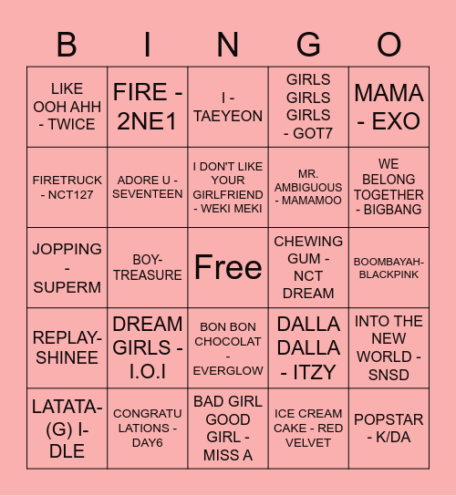 @yoReamx Bingo Card