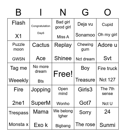 Bzzirahh Bingo Card