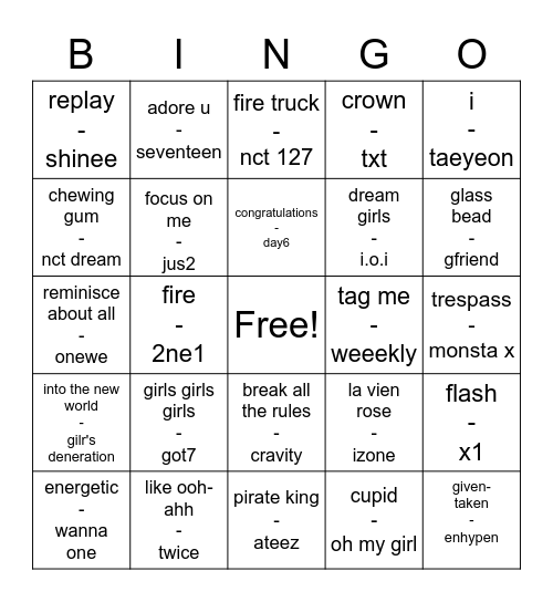 @otterjungchan Bingo Card