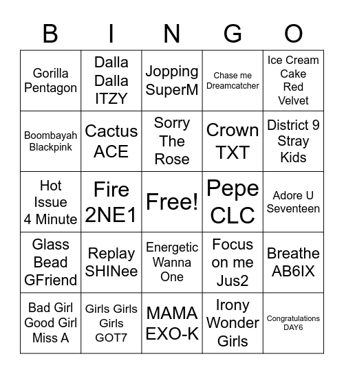 Ahgaseing Bingo Card