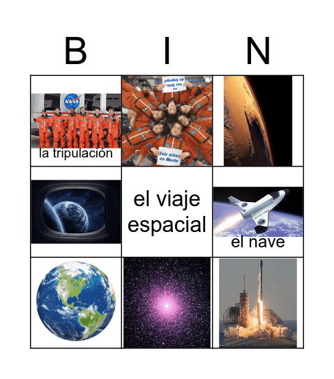 EL VIAJE ESPACIAL Bingo Card