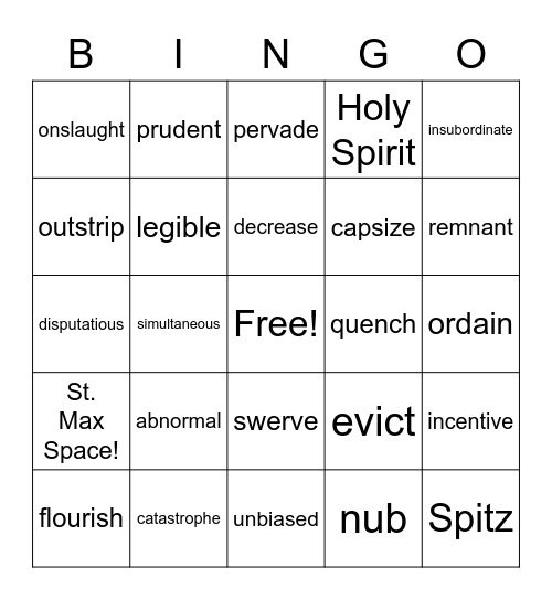 Mr. Hunt's Unit 8 Vocab 7th Grade! Bingo Card