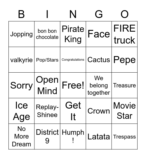 Jeekiespriv Bingo Card
