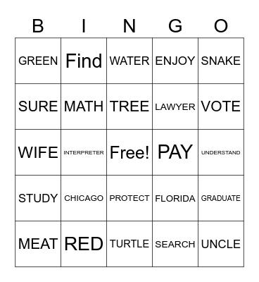 ASL Bingo Card