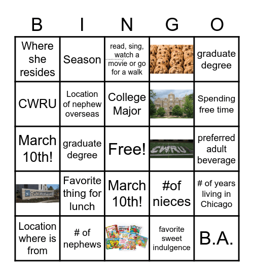 Nanette Bingo Card