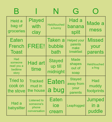 Have You Ever... Bingo Card