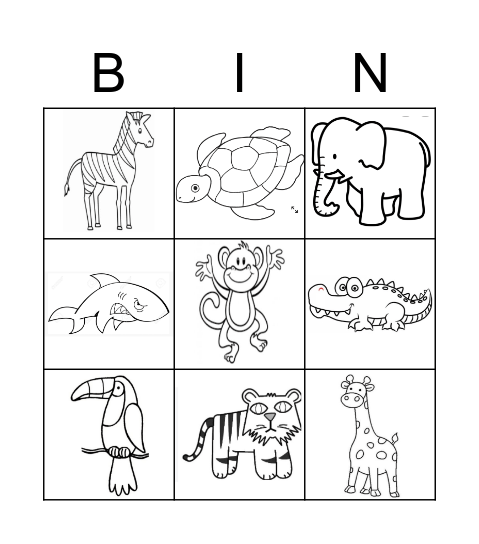 WILD ANIMALS Bingo Card