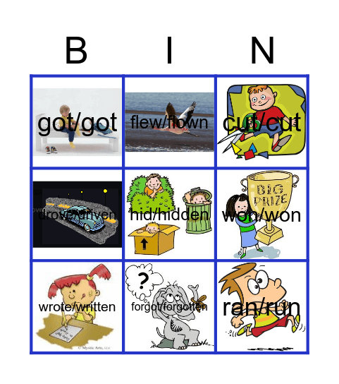 IRREGULAR VERBS PAST PARTICIPLE Bingo Card