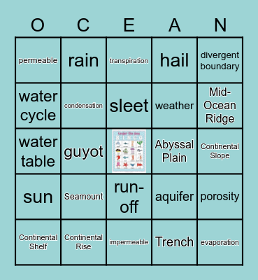 Down on the Ocean Floor Bingo Card