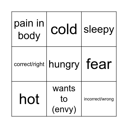 Expressions with Avoir Bingo Card
