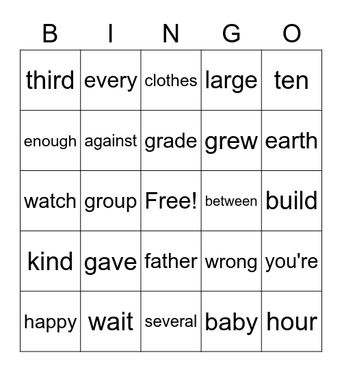 Peyton's Bingo Board Bingo Card